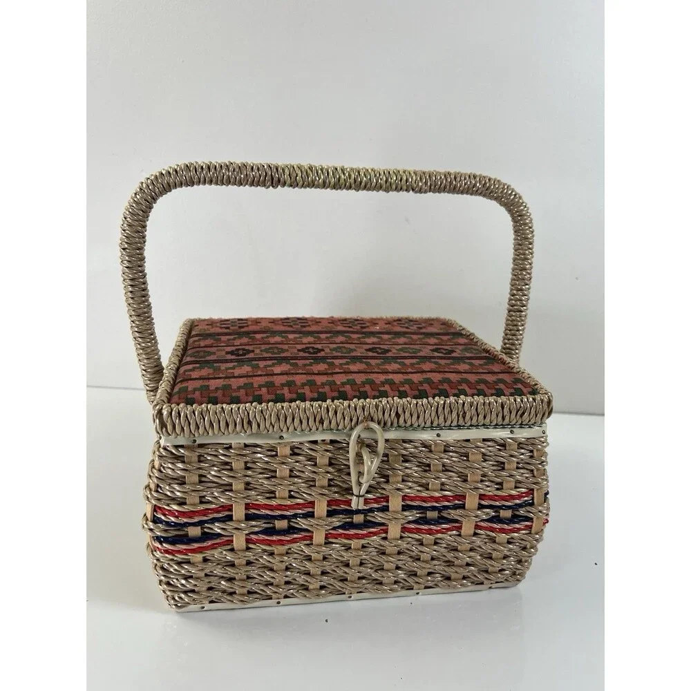 Vintage Singer Sewing Box Made In Japan 7401B Sewing Basket Mid Century MCM Gift